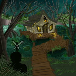 Sinister shack in the swamp